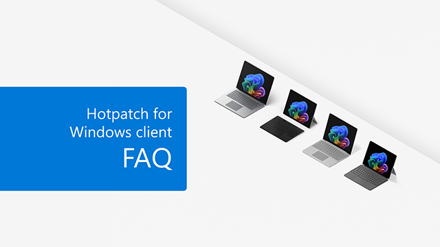 Title of blog in blue box on light gray background with four open devices (showing the Windows bloom) in a diagonal line.