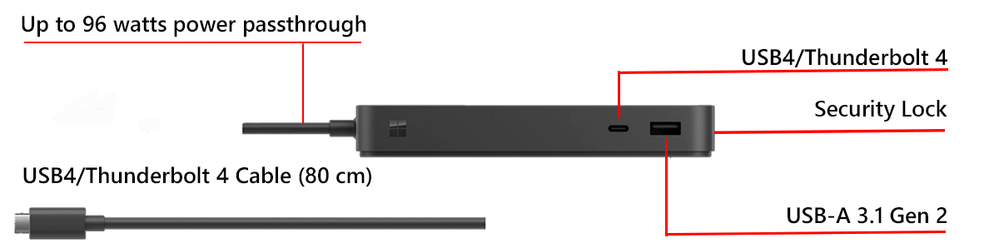 Front view of Surface Thunderbolt 4 Dock showing components.png